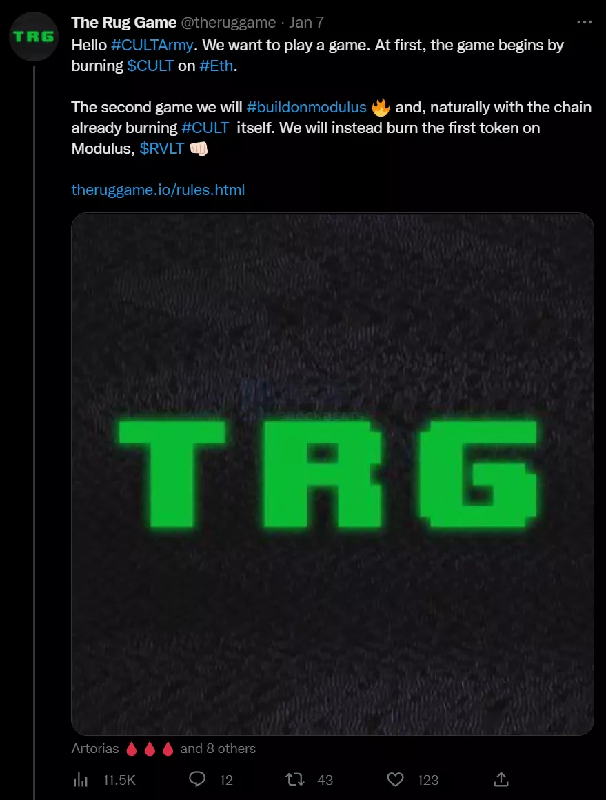 The Rug Game：赢者通吃，以燃烧为核心的“生存游戏”