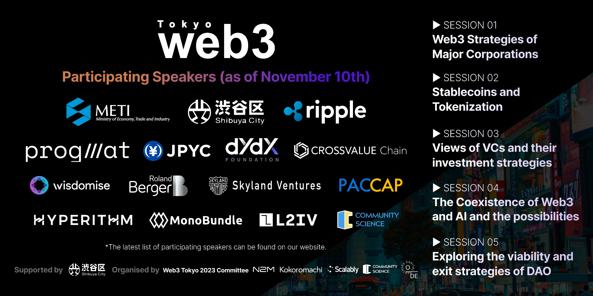 Online Global Web3 Conference “Web3 Tokyo 2023” held on the 9th of December, 2023