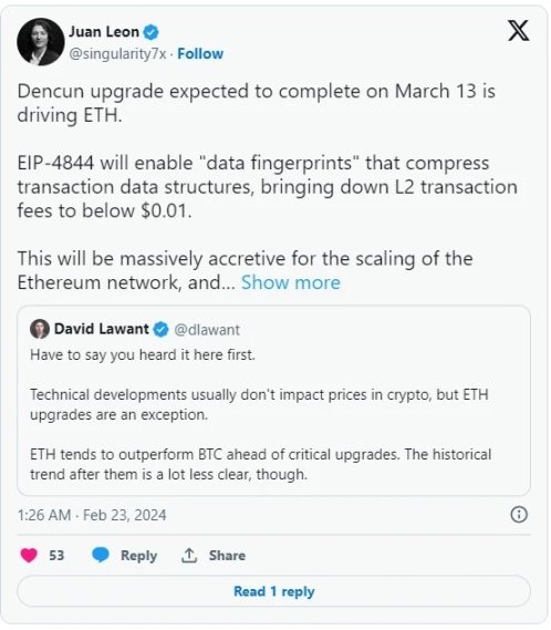 以太坊Dencun升级前的冷静思考：扩容问题的短效药？