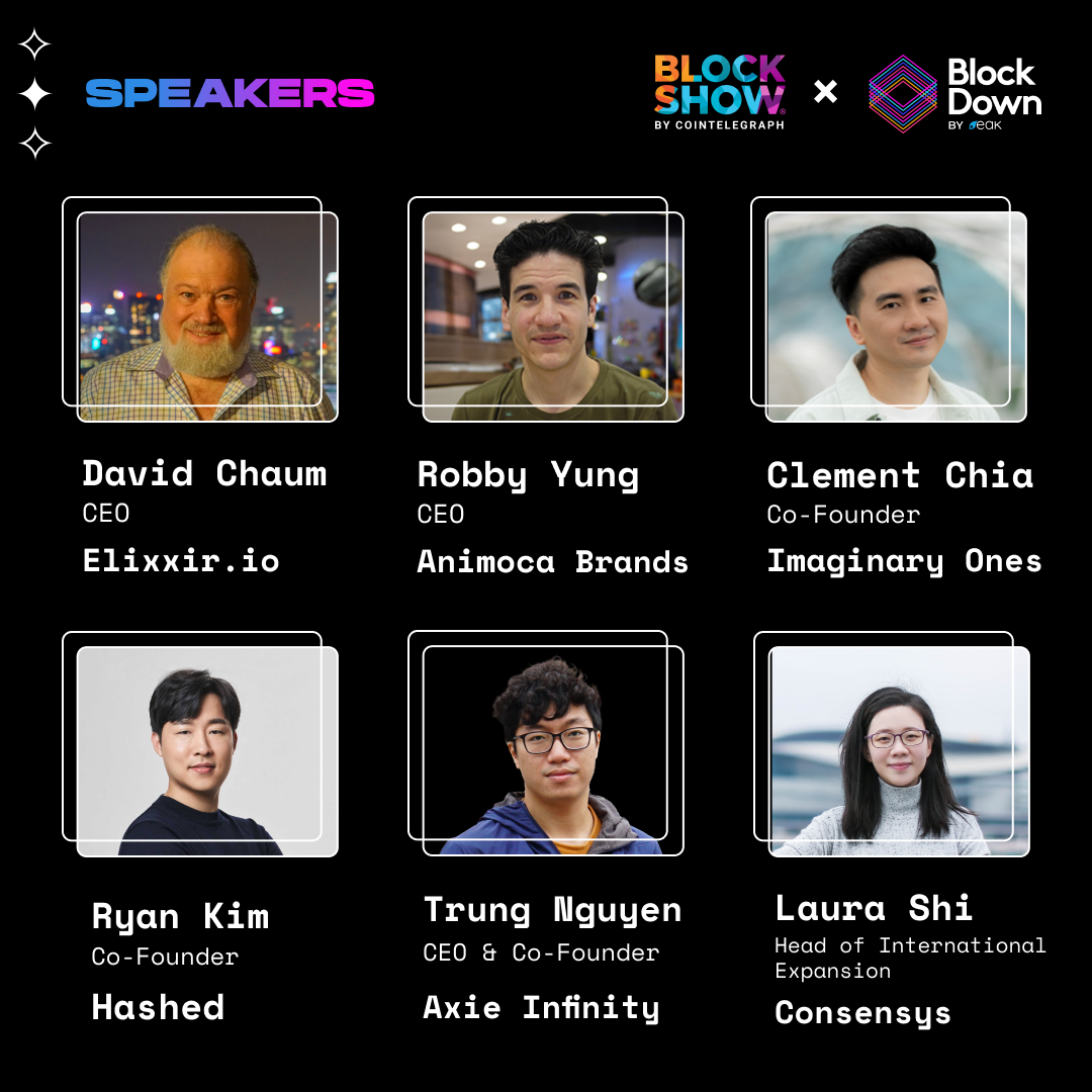 BlockShow X BlockDown Reveals，Startup Connect by Cointelegraph Accelerator and Opening Speaker Lineup