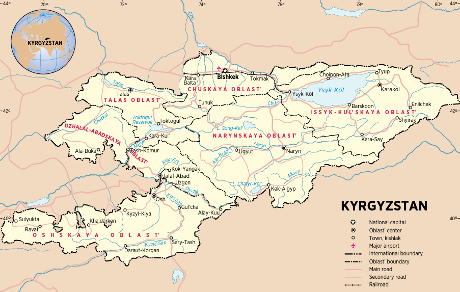 熊老爹 - 吉爾吉斯斯坦地圖