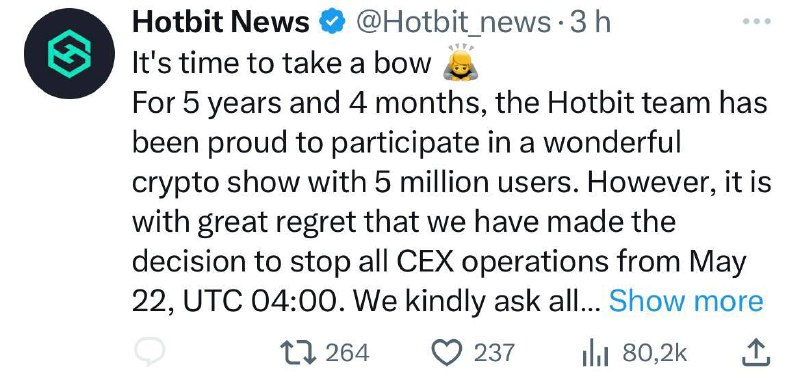 Hotbit突然宣布关停，行业洗牌还是大势所趋？
