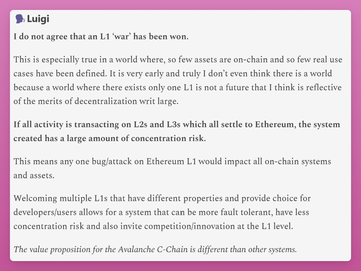 对话Avalanche DeFi负责人：L1在 L2时代的作用是什么？