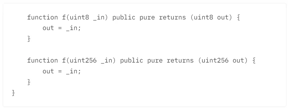 WTF Solidity極簡入門第十六講：函數重載