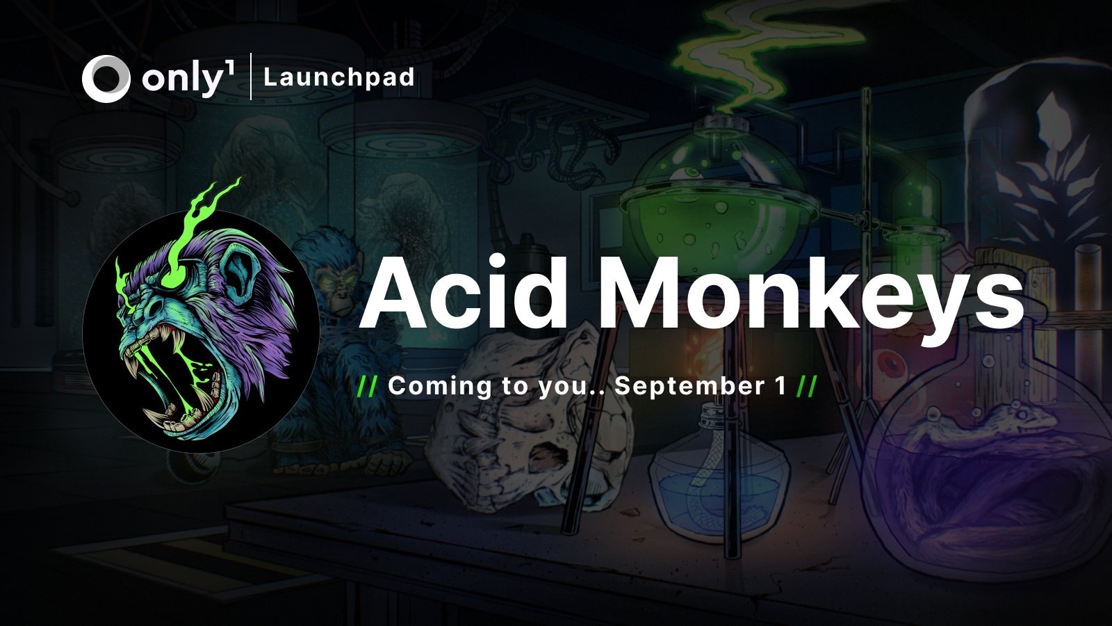 Acid Monkeys NFT系列将于9月1日在Only1 INO Launchpad上正式推出