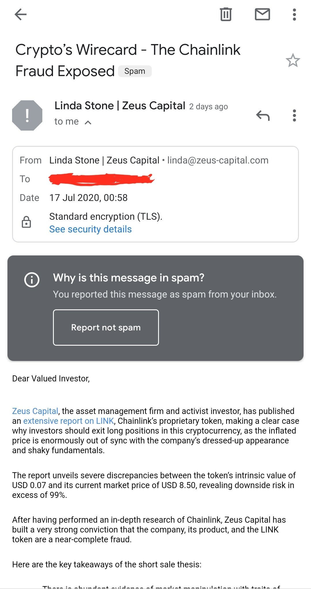 撰写 60 页报告，下注 2000 万，Chainlink 做空报告幕后玩家竟是合作伙伴？