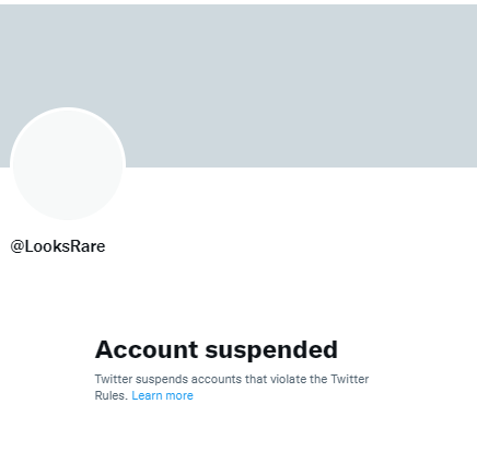 NFT市场LooksRare推特账户被封禁
