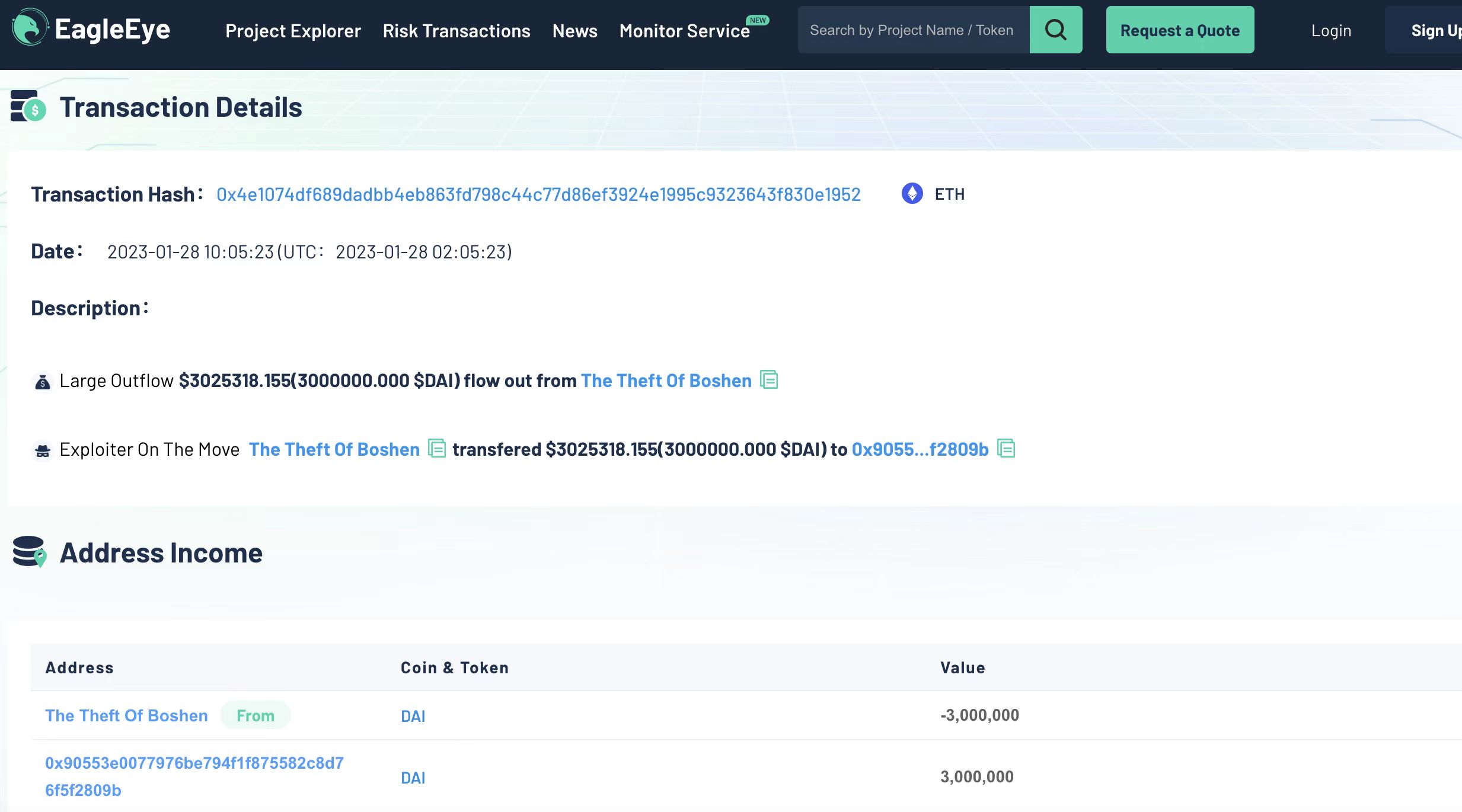 安全公司：分布式资本创始合伙人沈波此前上千万美元被盗资金发生资金转移