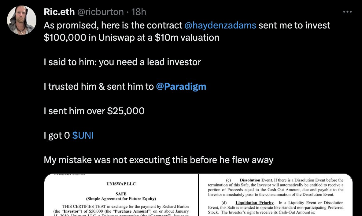 Uniswap早期支持者和創始人Hayden因錢“開撕”，到底誰在說謊？