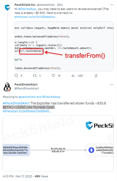 派盾：Dexible项目疑似遭遇攻击，损失约153万美元