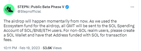 STEPN已開始向Genesis Sneaker持有者空投GMT