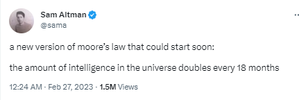 OpenAI創始人提出新摩爾定律：宇宙中的智能數量每18個月翻倍