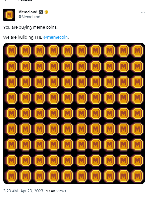 NFT项目Memeland或即将推出MEME代币