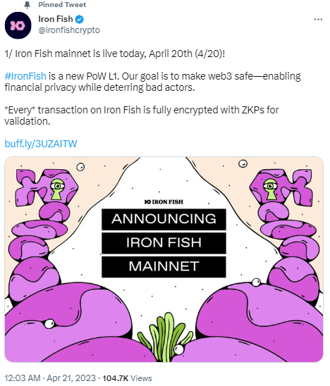 隐私网络Iron Fish主网已上线