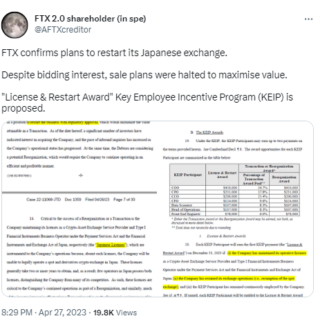 FTX Japan确认计划重启，出售过程已被推迟