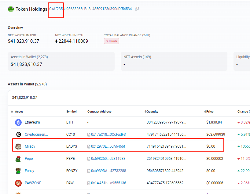 “0xAf23”开头地址在被LADYS代币合约部署者拉黑后发起链上谈判