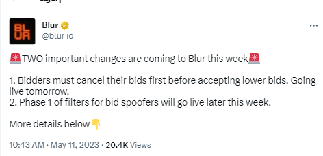 NFT市場Blur本週將上線投標防作弊器的第1階段