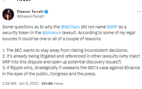 福克斯記者：SEC或不想讓Ripple訴訟案的裁決影響其對幣安訴訟