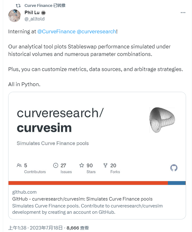 Curve分析工具Curve Research開放源代碼，可自定義指標等