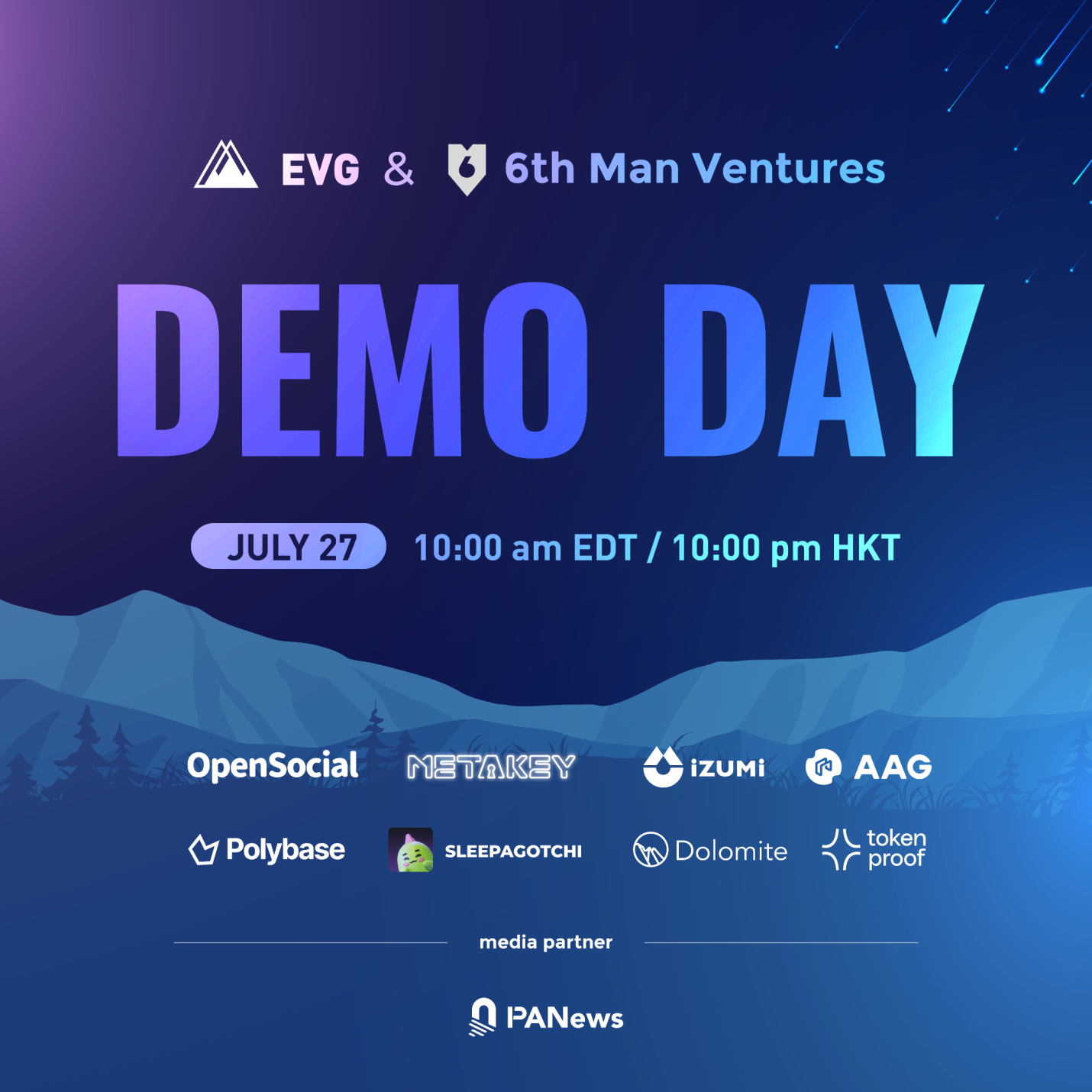 EVG&amp;6MV Demo Day活动将于7月27日举办，届时将有8个Web3项目参与路演