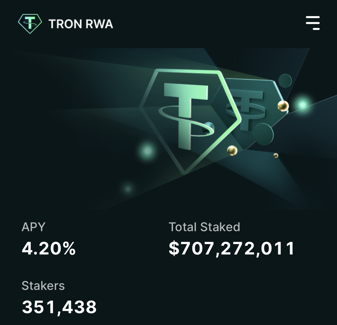 数据：stUSDT质押总量已突破7亿USDT，APY达4.2%