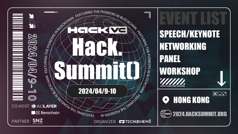 4月9至10日Hack.Summit() Hackathon 汇聚亚洲开发者助力香港