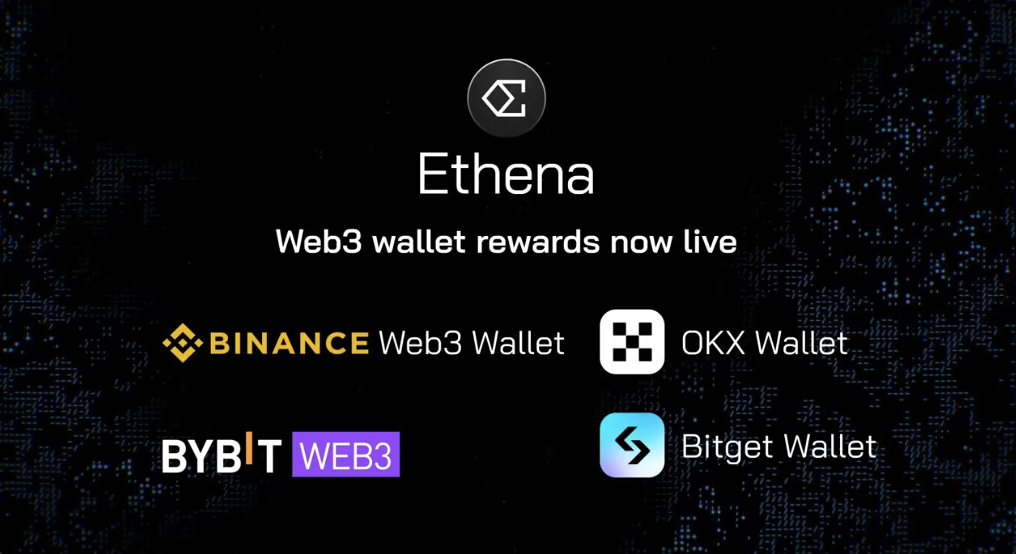 Ethena宣布集成Binance、Bybit、OKX和Bitget交易所的Web3钱包