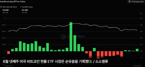 비트코인 현물 ETF, 지난주 종합 '510억원' 손실...3주 연속 순유출