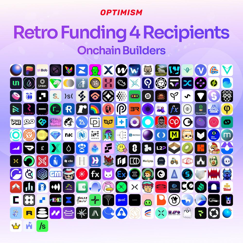 Optimism公布Retro Funding 4结果，拟对207个项目提供1000万枚OP奖励