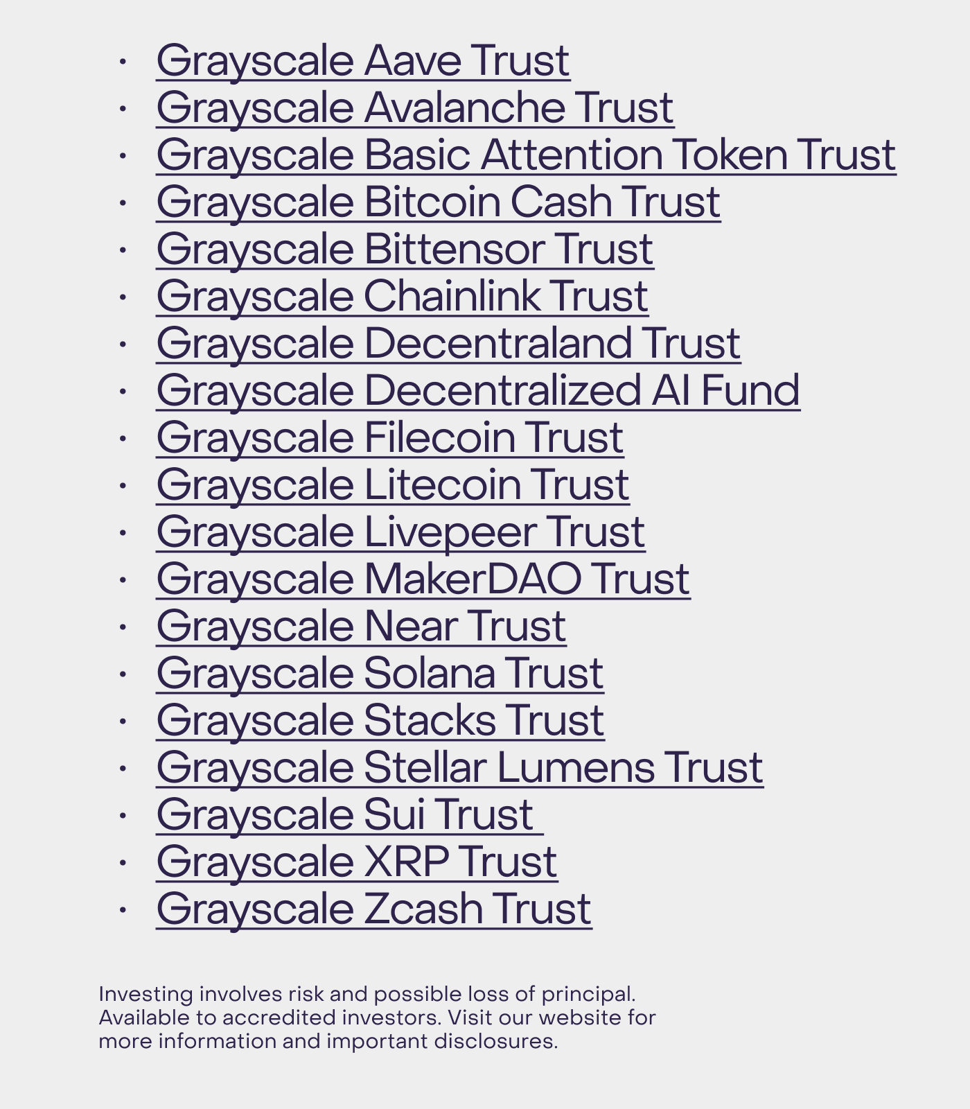 Grayscale對合格投資人開放Aave、Avalanche等投資產品的私募認購