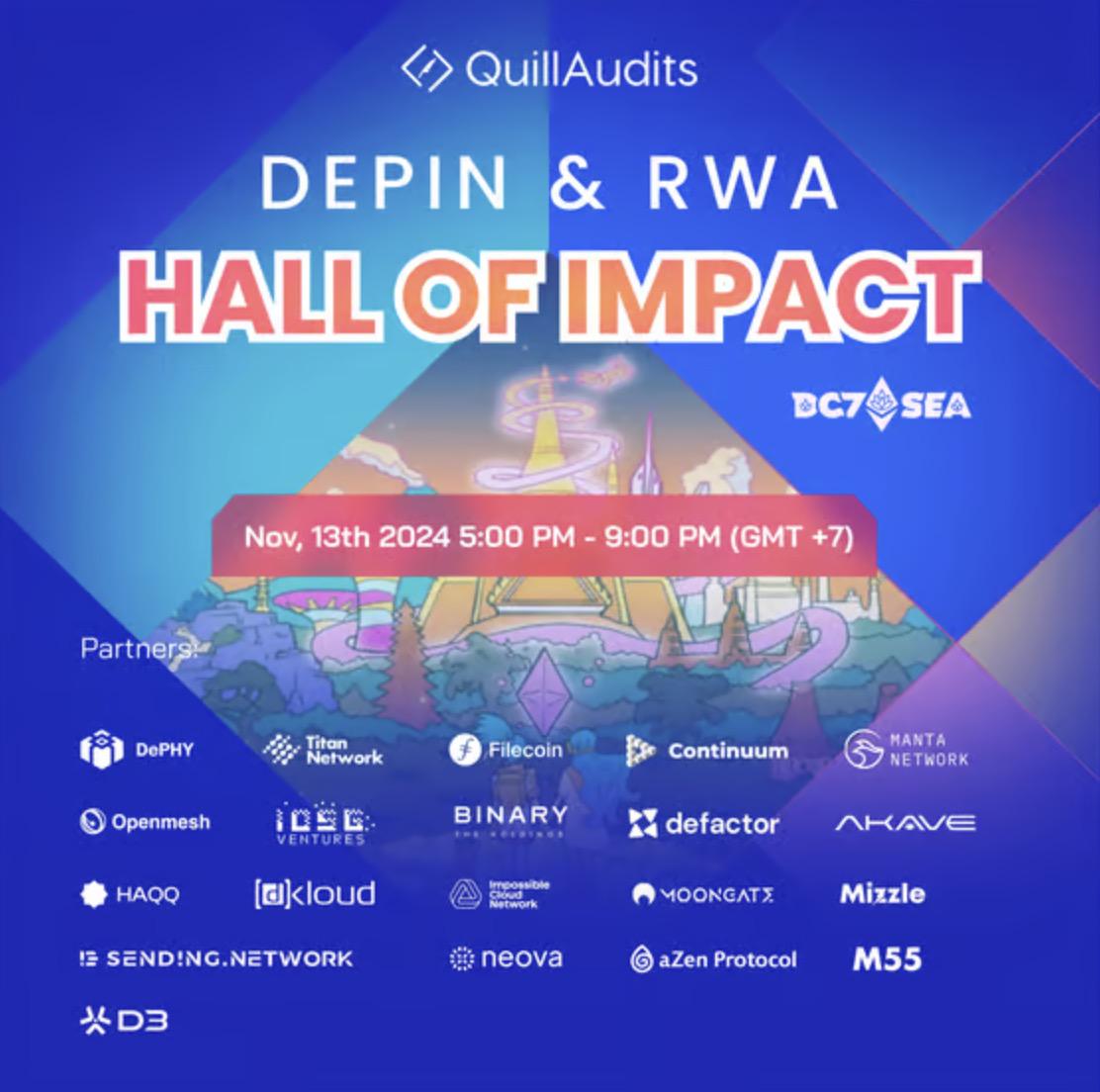 Missed Token2049? Don’t Worry, QuillAudits’ DePIN & RWA Hall of Impact at Devcon Awaits You!