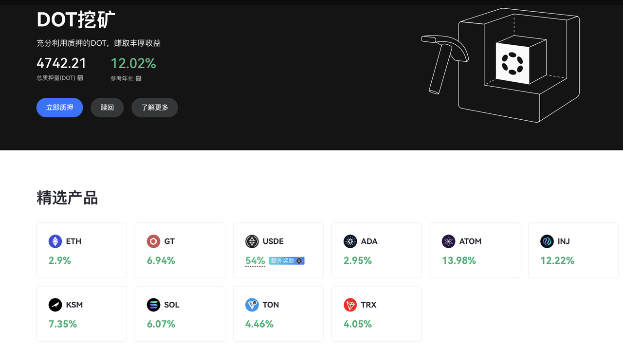 Gate.io已上线DOT挖矿，预期年化收益达12.02%