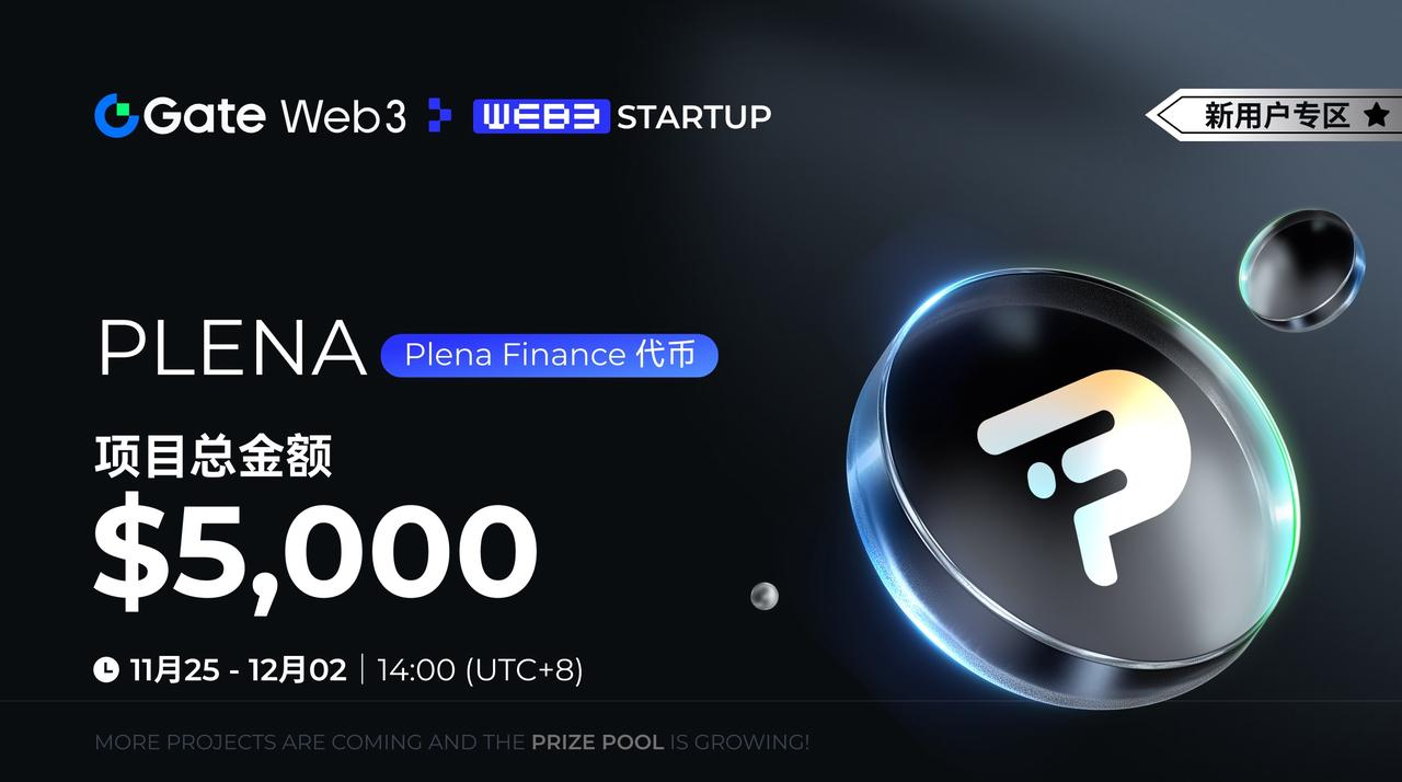 Gate Web3 Startup開啟Plena Finance(PLENA)免費空投認購，總額度 294,118 枚