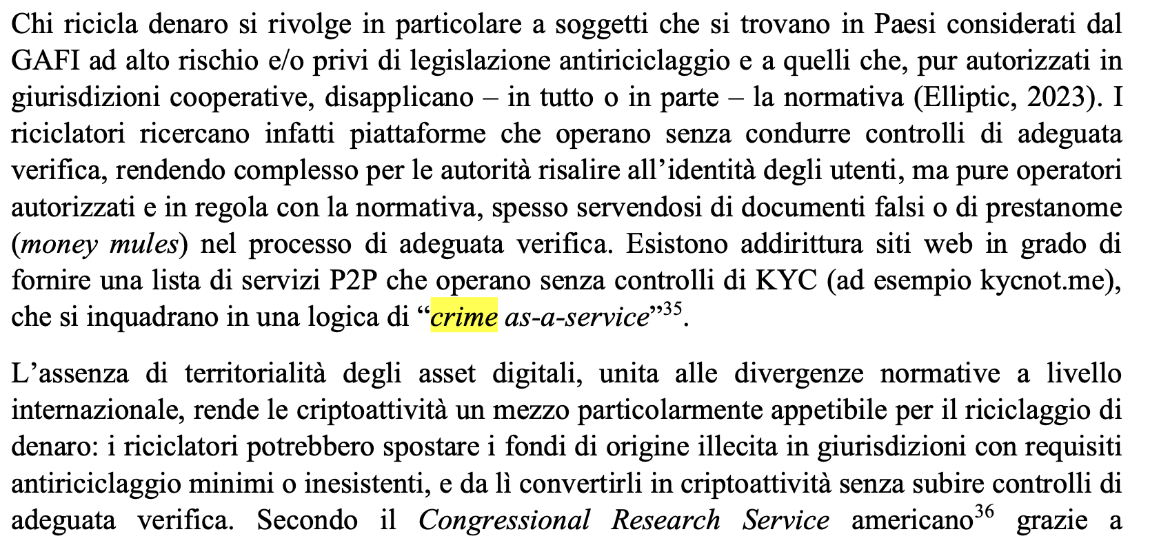 Bank of Italy paper classifies P2P services without KYC as “crime as a service”