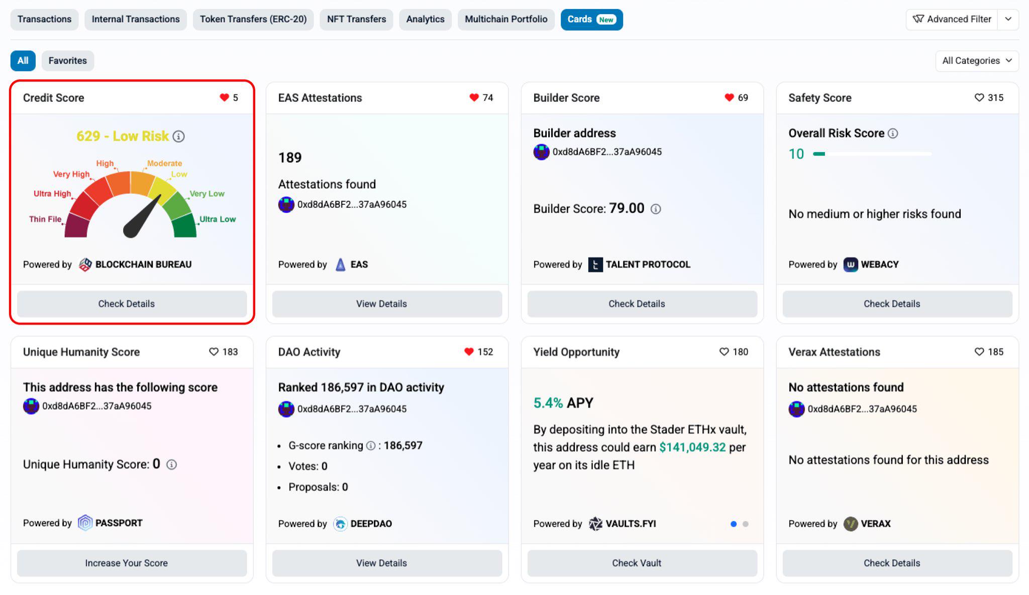 Etherscan は、オンチェーン活動に基づいてアドレスの信用リスクを評価するためのクレジットスコア機能を追加しました