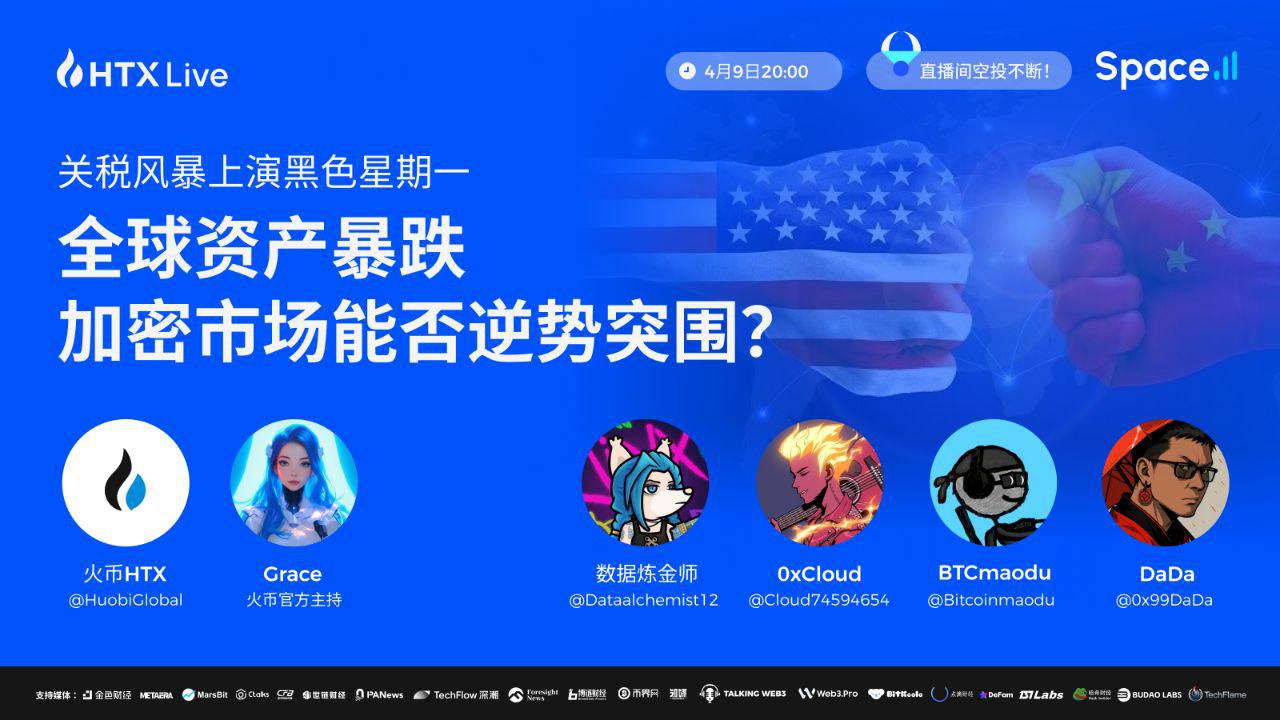 火幣HTX將於今晚8點舉辦主題直播:探討關稅風暴對加密行情影響和最佳投資機會