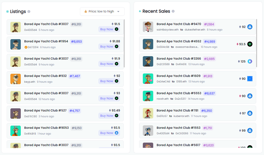 NFTGo.io 功能更新:新增實時NFT掛單數據