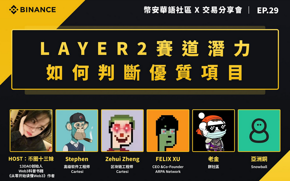 幣安中文推特Space：Layer 2賽道潛力，如何判斷優質項目？ （選節）