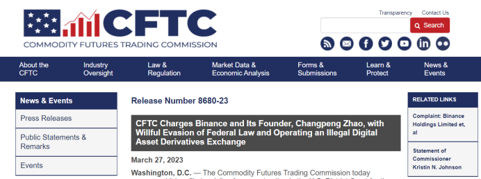 CFTC 起诉 CZ 和 Binance 违反美国监管规定的法律逻辑