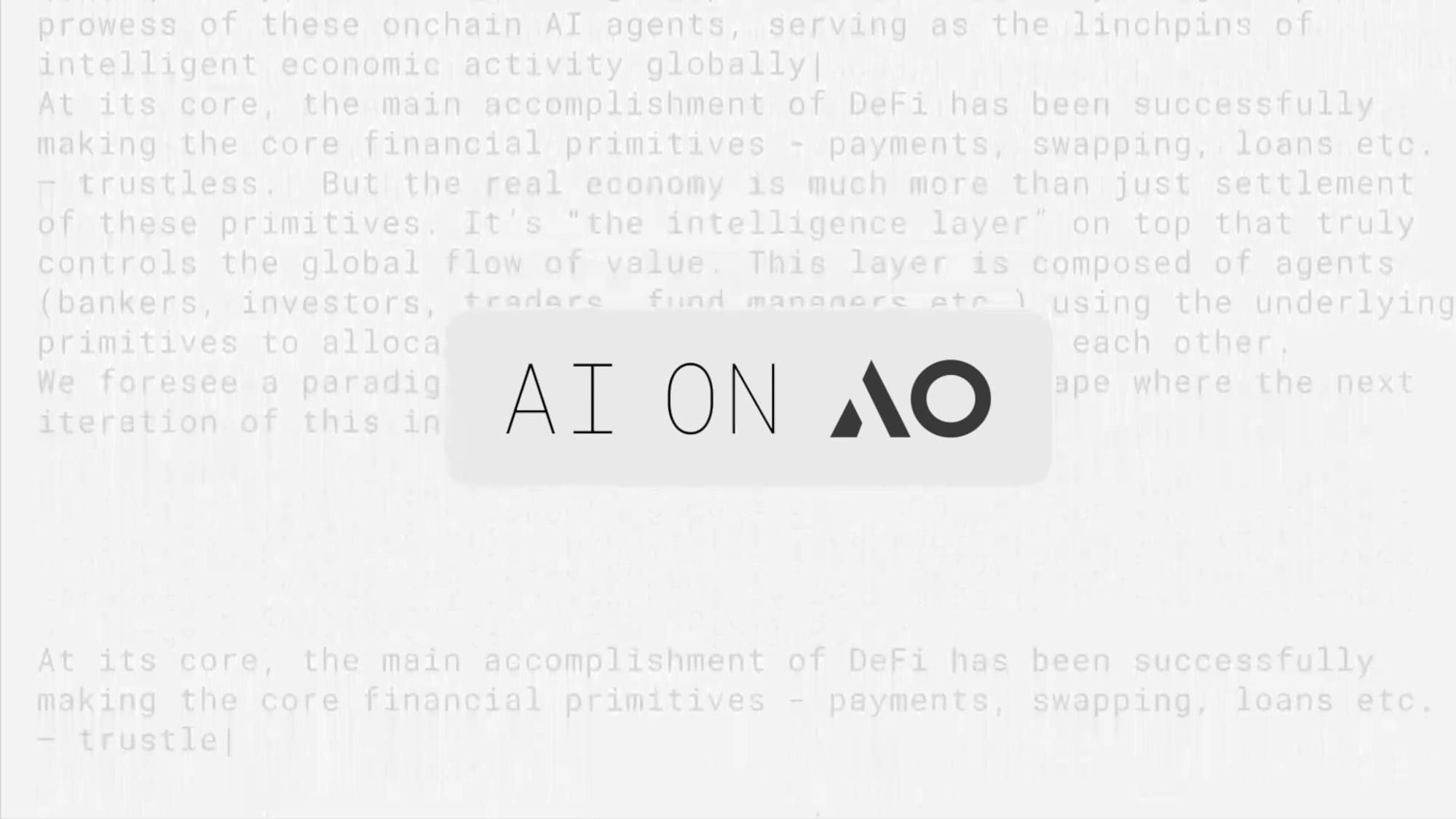 AI on AO 发布会文字稿——AO 协议的三大 AI 技术突破：搭建去中心化大语言模型