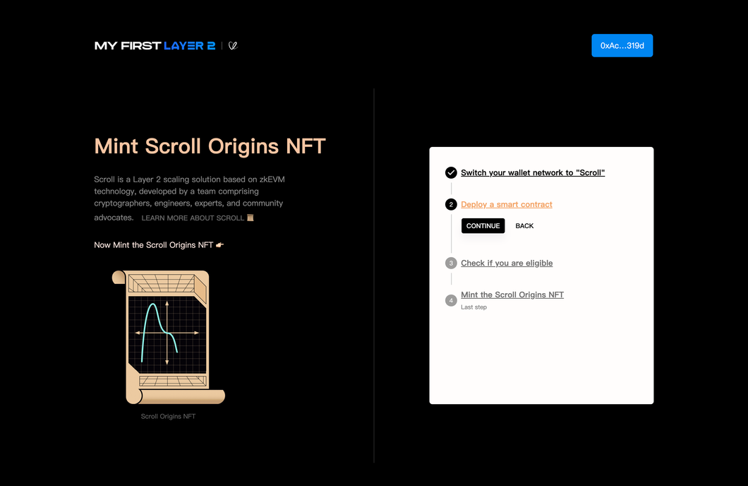 如何获得 Scroll 潜在空投,教你一键 Mint Scroll Origins NFT