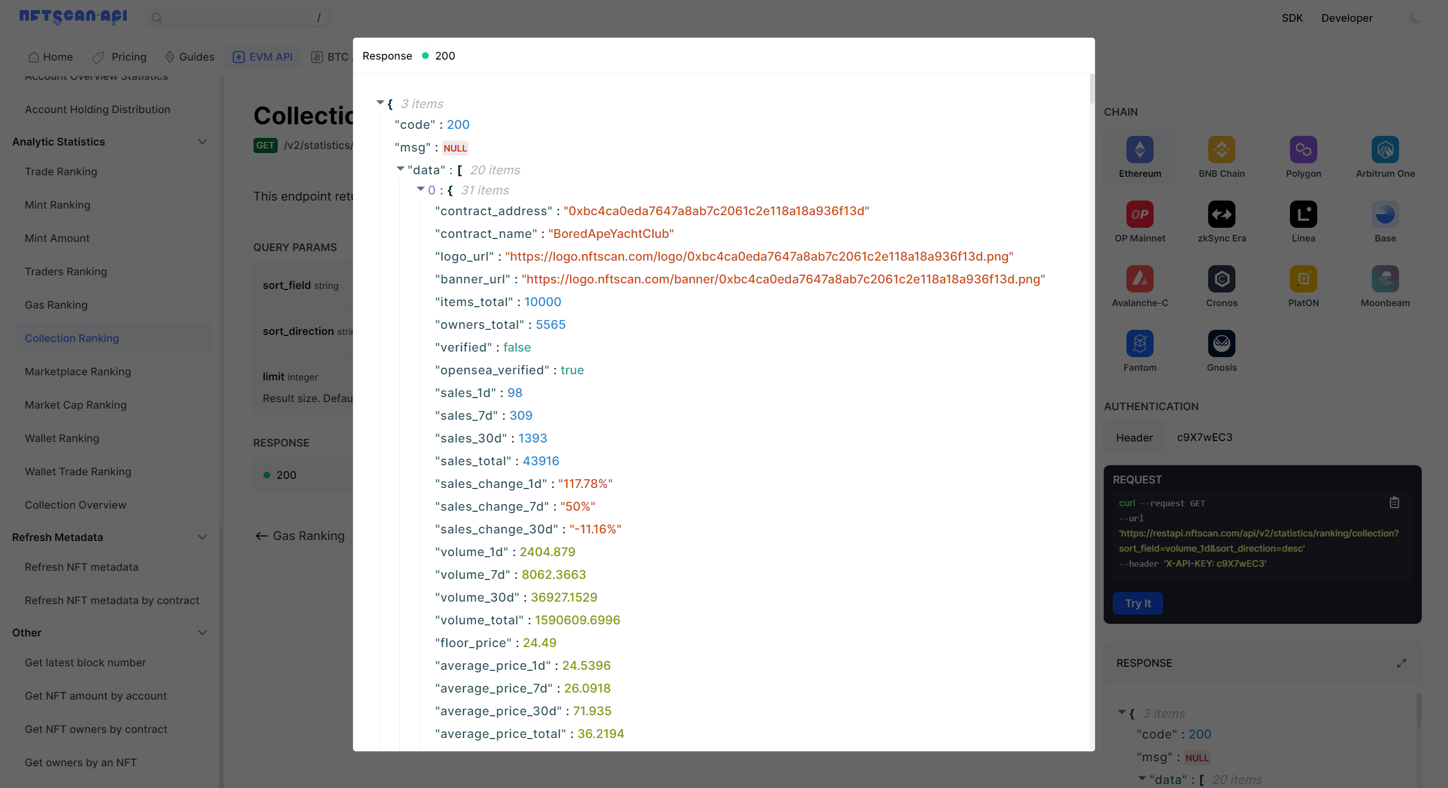 指南：如何使用 NFTScan API 获取 NFT Analytic Statistics 数据