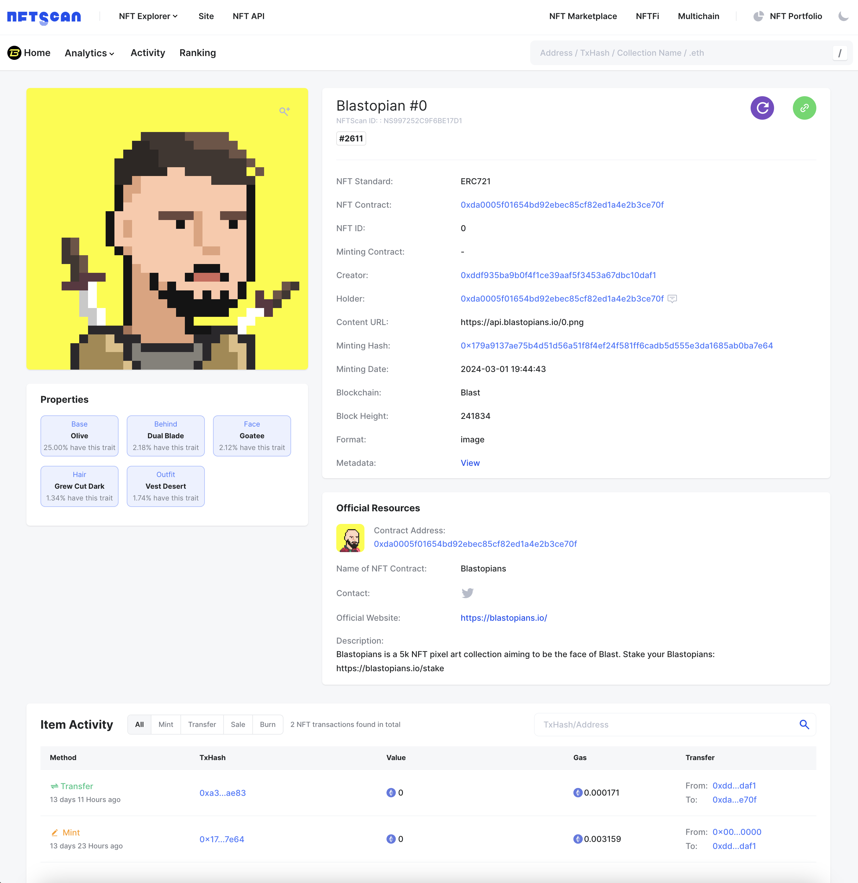 NFTScan 正式上线 Blast NFTScan 浏览器和 NFT API 数据服务