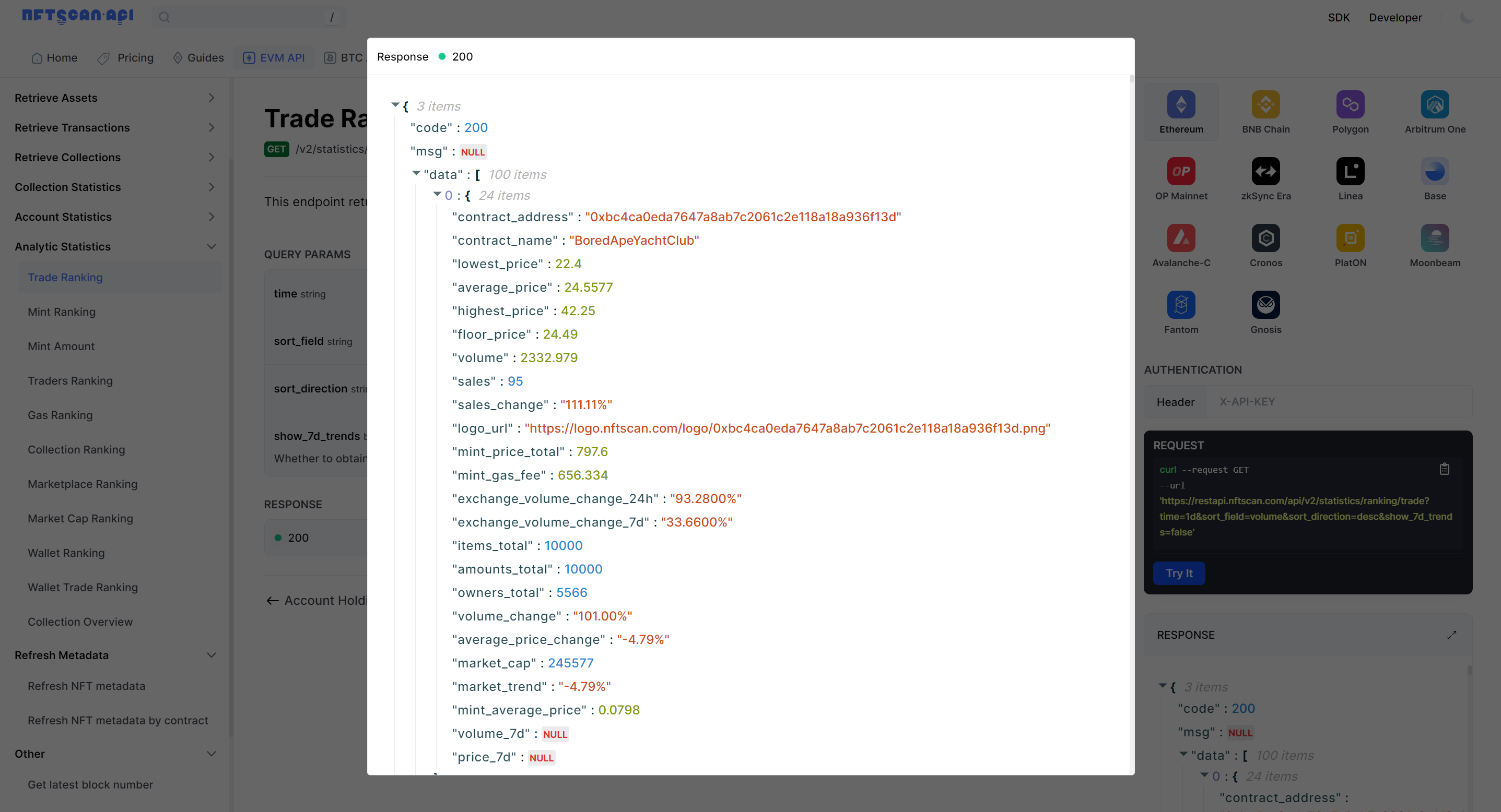 指南：如何使用 NFTScan API 获取 NFT Analytic Statistics 数据