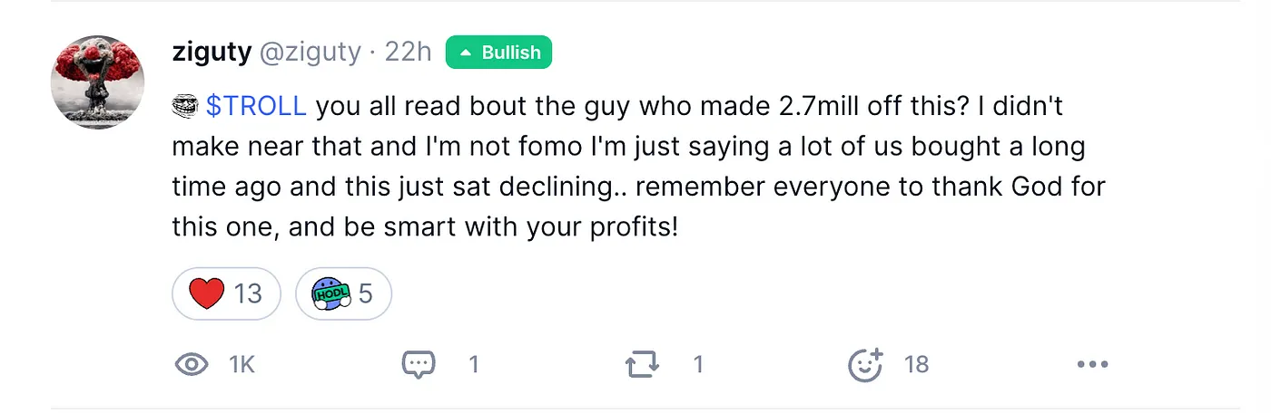 爆涨86倍，$TROLL能否复刻$DOGE奇迹？