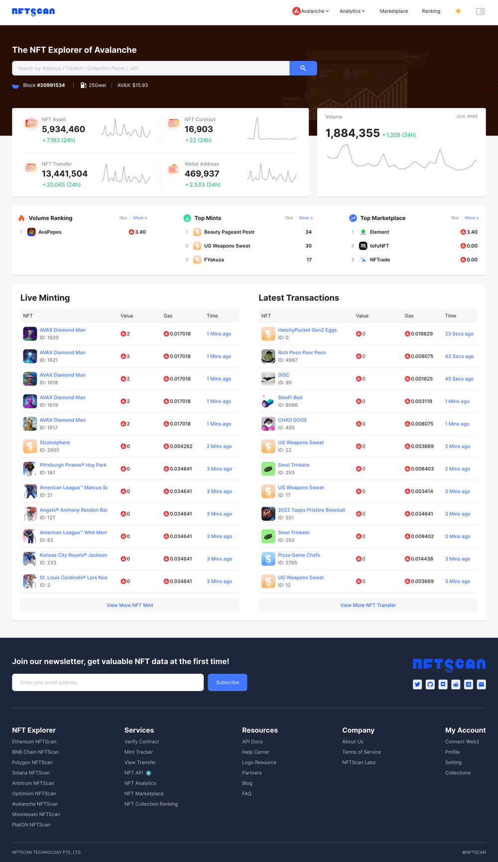 基础设施 NFTScan 正式发布 Avalanche 网络 NFT 浏览器