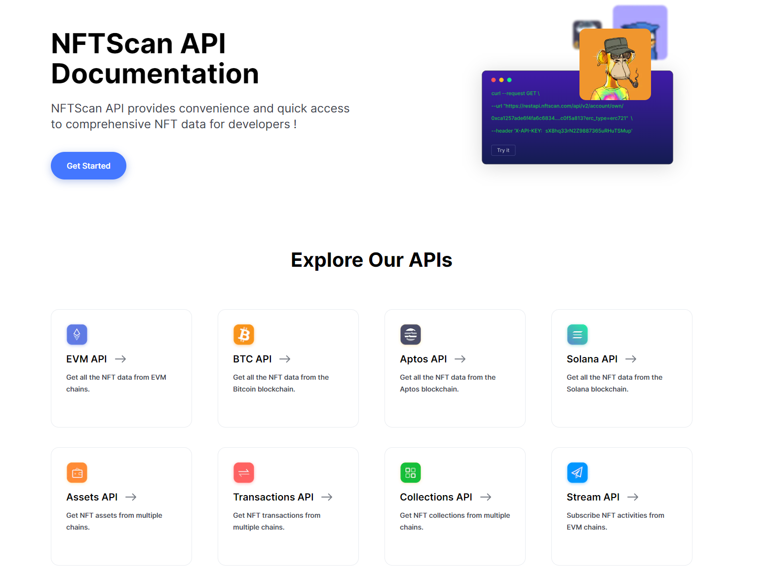 如何通过 NFTScan API 按照 NFT 合约地址检索数据？