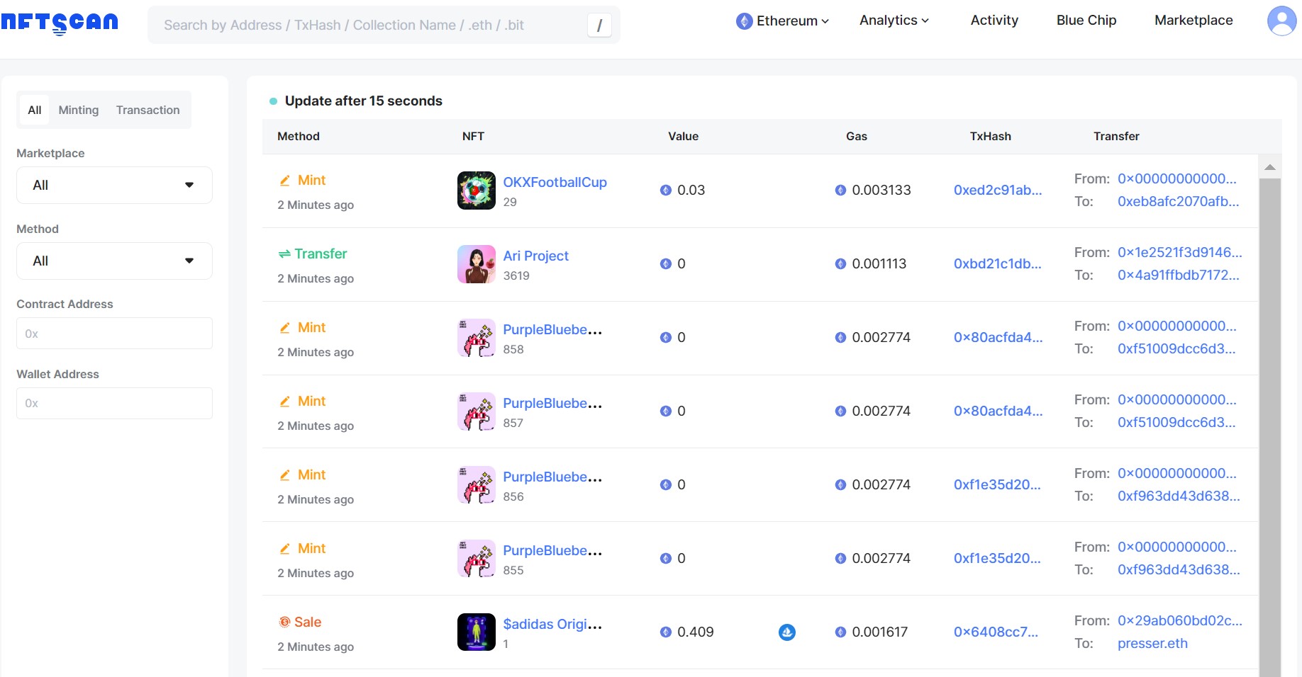 通过 NFTScan 实时监控钱包地址和 NFT 合约地址