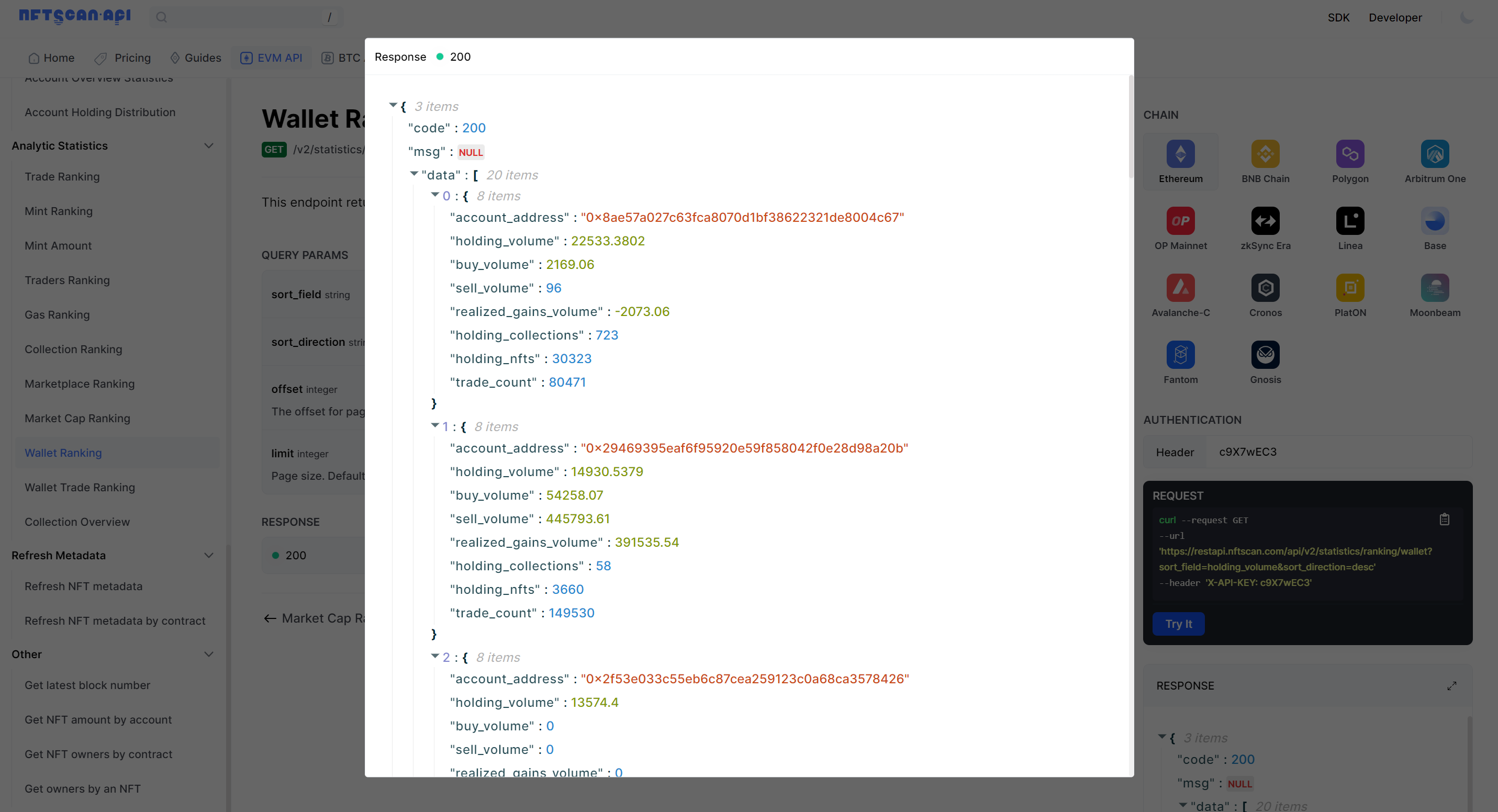 指南：如何使用 NFTScan API 获取 NFT Analytic Statistics 数据