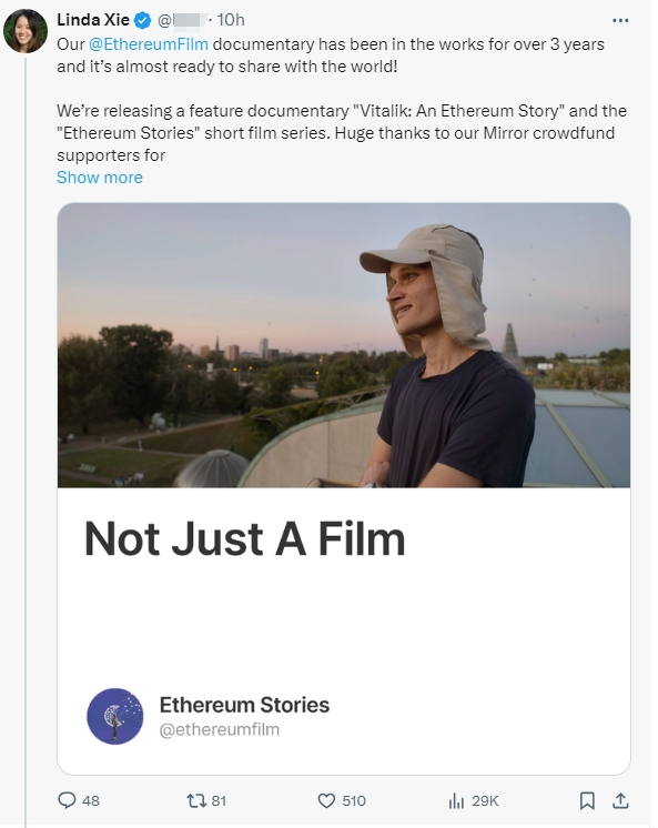 加密纪录片《Vitalik：以太坊的故事》就要来了，7月23日发布预告片